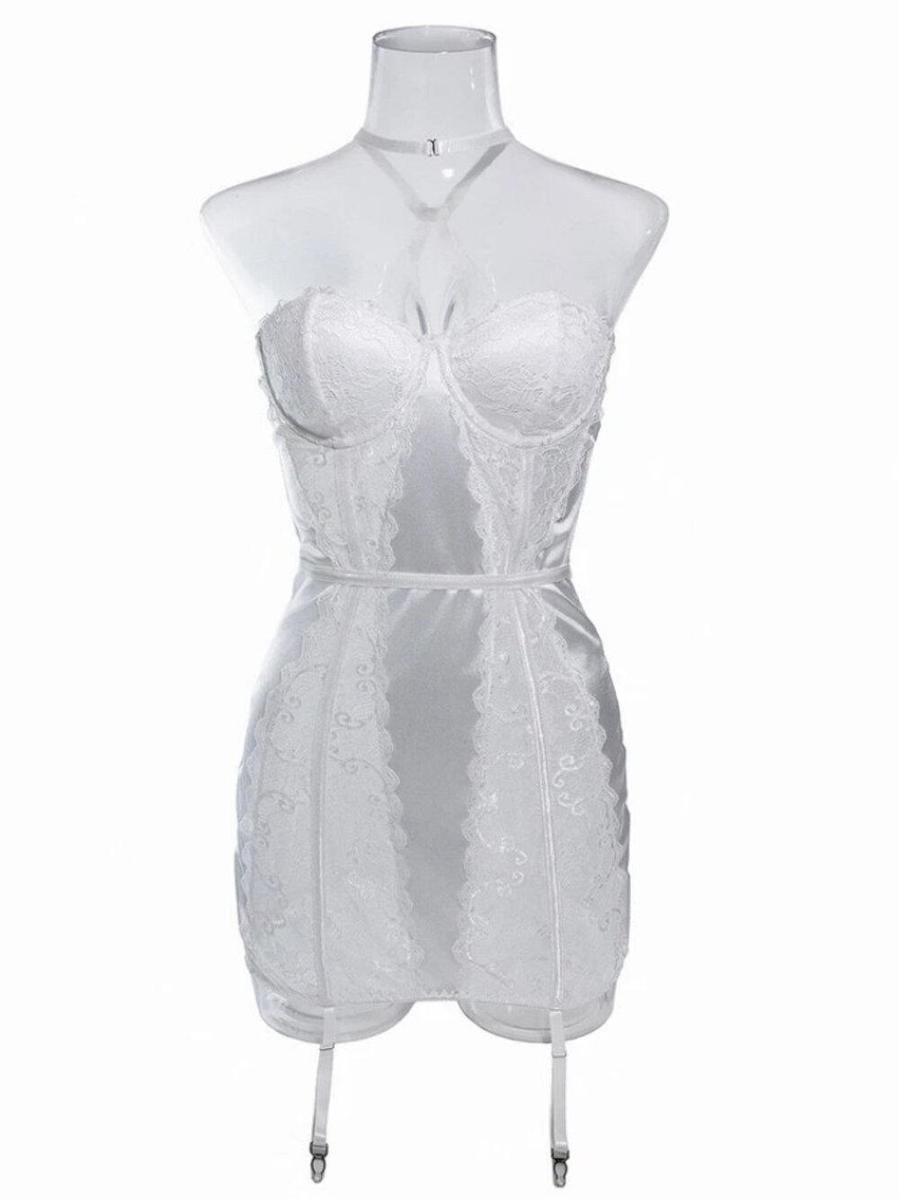 Sexy Backless Lingerie Floral Lace Sleepwear Nightdress See-Thru Babydoll Set - Picture 4 of 13